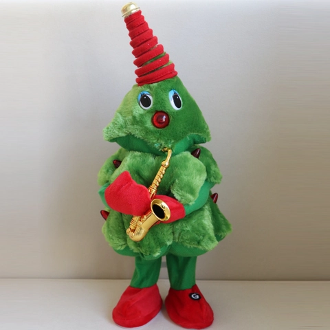 Albero di Natale Elettrico Cantante e Danzante Peluche Musicale Babbo Natale Pupazzo di Neve Renna Strumento Decorazione Festa