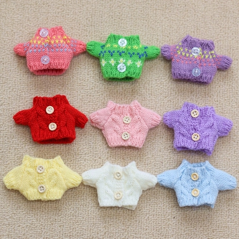 Mini Cardigan Lavorato A Maglia Per Bambola Bottoni Accessori Per Abbigliamento In Peluche Per Bambole In Cotone Stile Artigianale