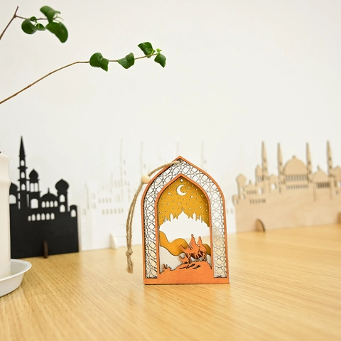 Decorazione Da Appendere In Legno Per Ramadan Moschea Cammello Stile Islamico Eid Mubarak Targa Decorativa Casa