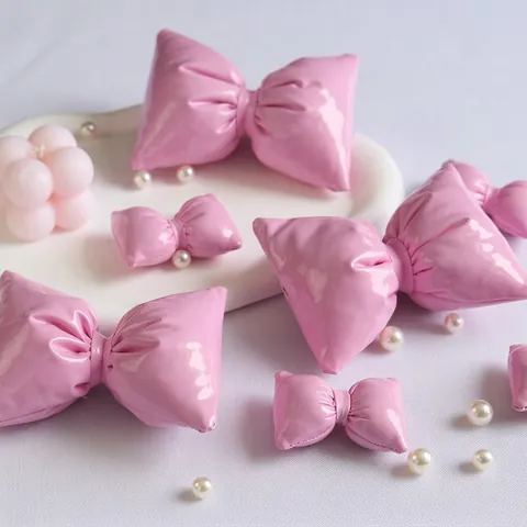 DIY PVC Leder Prall Schleife Dekoration Weihnachten Geschenkverpackung Blumenstrauß Glänzend Metallisch Handgefertigt Bastelzubehör