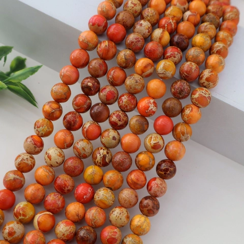 Natural Emperor Stone Round Loose Beads Imperial Jasper Polished For DIY Jewelry Making Bracelets Necklaces