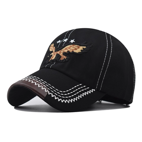 Cappello Da Baseball In Cotone Lavato Ricamo Aquila Stile Distressed Berretto Da Sole Regolabile Outdoor Stile Retro Unisex