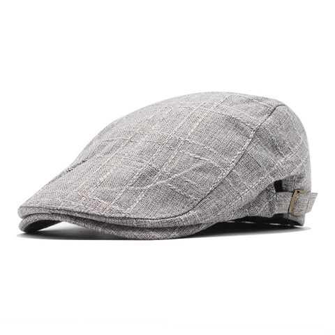 Casquette Plate Rétro À Carreaux Ajustable Ivy Cap Respirante En Polyester Pour Hommes Femmes Style Britannique
