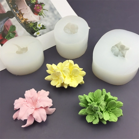 Bloem Siliconen Mal DIY Bakken Fondant Taart Decoratie Tool Handgemaakte Kaars Zeep Gips Hars Ambacht Sakura Lelie