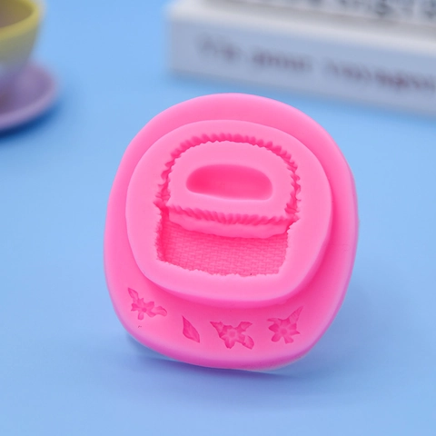 Stampo In Silicone A Forma Di Cesto Di Fiori Per Torta Borsa Intrecciata Fondente Cioccolato Fai Da Te Rosa Decorazione