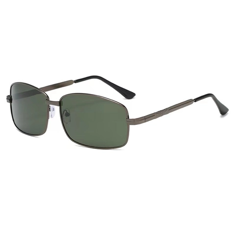 Gafas De Sol Polarizadas Para Hombre Montura Metálica Cuadrada Lentes TAC Protección UV400 Conducir Pesca Aviador Moda