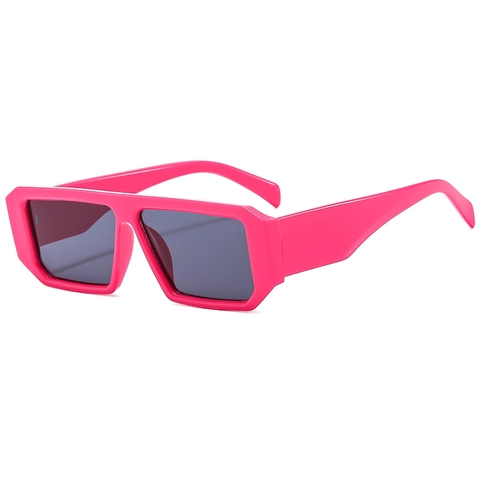 Retro Rectangular Sunglasses Thick Frame PC AC UV400 Protection Punk Style Trendy Eyewear For Men Women