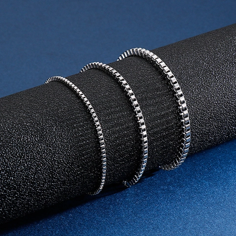 Minimalistische Box Chain Armband Roestvrij Staal Venetiaanse Schakel Gepolijst Hip Hop Sieraden Voor Unisex