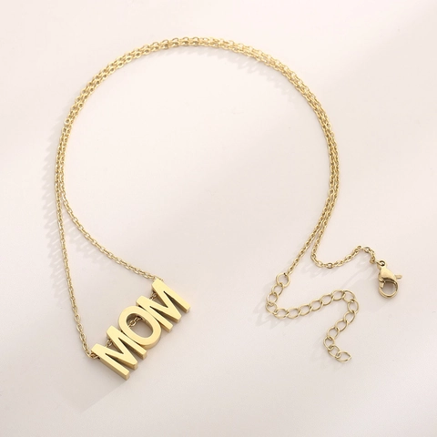 Roestvrijstalen MOM Hanger Ketting Oorbellen Armband Spiegel Gepolijst Moederdag Cadeau Mode Sieraden Voor Vrouwen