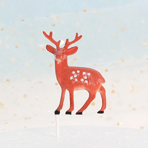 Decorazioni Per Torte Di Natale Mini Cervo Sika Babbo Natale Albero Corona Ornamenti Plastica ABS Per Festa