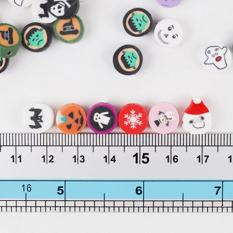Perle In Argilla Polimerica Tema Halloween Natale Fette Sciolte Per Fai Da Te Bracciale Collana Creazione Di Gioielli Motivi Festivi Zucca Fantasma Babbo Natale
