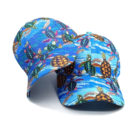 Casquette De Baseball À Imprimé Tortue De Mer En Polyester Respirante Protection Solaire Réglable Hommes Et Femmes