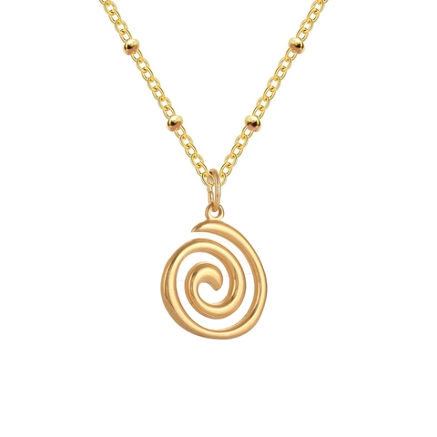 Collana Con Pendente A Spirale Vortex Acciaio Inossidabile Placcato Oro Gioielli Di Moda Geometrici Irregolari