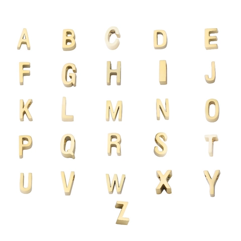 Colgante de Acero Inoxidable 304 Pulido Espejo Letras Alfabeto Inglés A-Z Cuentas de Agujero Pequeño Para Accesorios de Creación de Joyas DIY