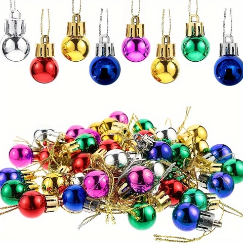 Christmas Ball Ornaments Plastic Electroplated Mini Hanging Decorative Balls For Holiday Tree Mixed Colors Glossy Finish