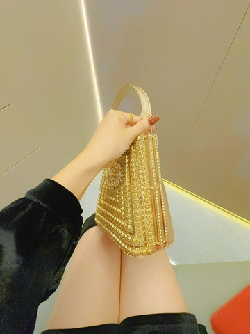 Evening Clutch Bag Rhinestone Artificial Pearl Sunflower Luxury Wedding Party Handbag Women Chain Strap