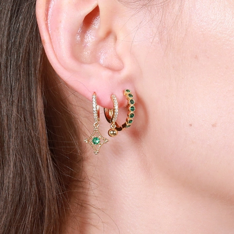 Eleganti Orecchini In Ottone Con Zirconi Multicolore Cerchi E Pendenti Con Perno In Argento Sterling 925 Per Donne