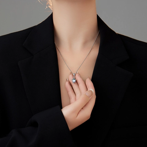 Vintage Kupfer Herz Anhänger Halskette Für Damen Irisierend Zirkonia Krone Design Versilbert Kugelkette Schmuck Geschenk