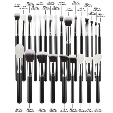 Professionelles Make-up-Pinsel-Kit Mit Aufbewahrungstasche Synthetikfaserborsten Holzgriff Aluminiumrohr Beauty-Tools