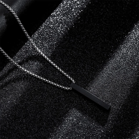 Minimalistische Halskette Mit Rechteckigem Anhänger Aus Edelstahl Boxkette Hip Hop Schmuck Für Herren Und Damen