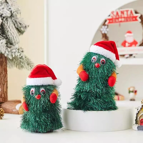Singender Tanzender Weihnachtsbaum Plüschtier Animierte Elektronische Musikalische Feiertagsdekoration Lustig
