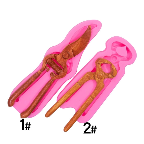 Molde De Silicona Serie Ferretería Formas De Alicates Y Tijeras Para Pastel Fondant Chocolate Hornear Artesanía De Arcilla