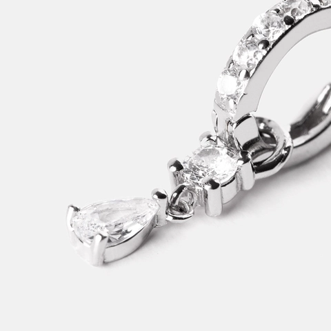 Boucles d'Oreilles Huggie Goutte d'Eau en Zirconia pour Femmes Luxe Tige en Argent Sterling 925 Bijoux en Cuivre Plaqué Or Cadeau