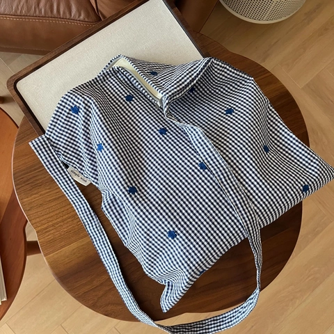 Bolso Bandolera De Lona De Algodón Bordado Lazo Rayas Cuadros Gran Capacidad Cremallera Bolso De Hombro Para Mujeres