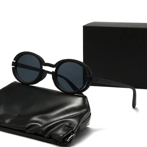 Retro Round Oval Sunglasses Hollow Double Layer PC Frame UV400 Protection Punk Hip Hop Eyewear For Men Women