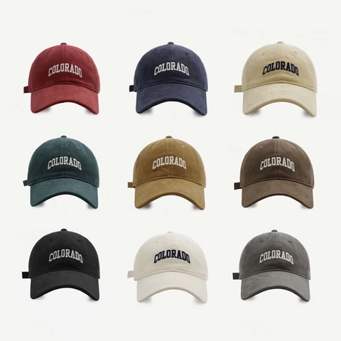 Berretto da Baseball in Cotone di Alta Qualità per Uomo Donna Soft Top Tesa Curva Ricamo Lettera Colorado Retro Cappello da Sole Casual