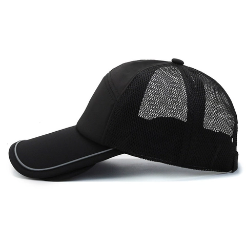 Gorra De Béisbol Secado Rápido Transpirable Malla Sombrero Sol Con Protectores Laterales Retráctiles Reflectante Exterior
