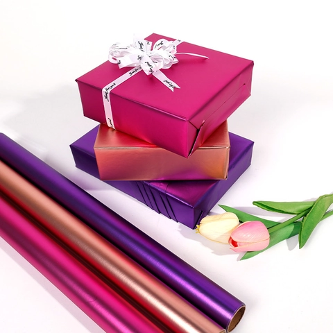 Matte Metallische Geschenkpapierrolle Einfarbig Aluminiumbeschichtetes Dekopapier Für Hochzeit Geburtstag Fest