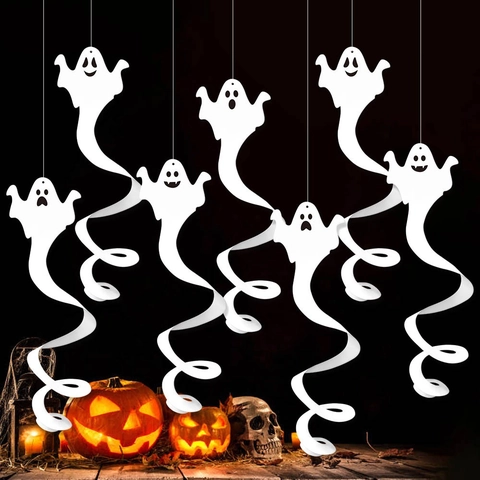 Decorazioni Appese Fantasma Halloween Spirali In Carta Casa Stregata Bar Festa Ornamenti