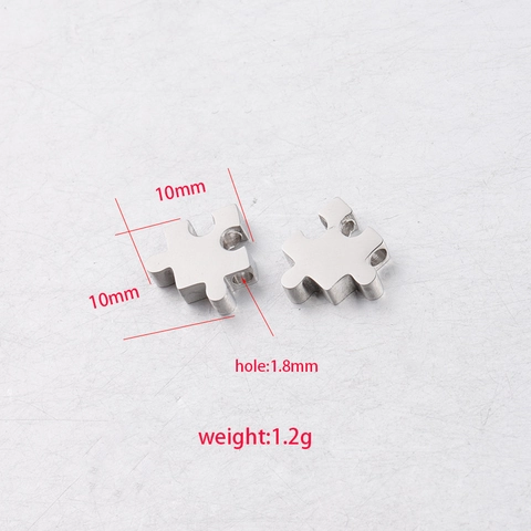 Puzzle Piece Pendant Mirror Polished 304 Stainless Steel DIY Jewelry Finding Small Hole Spacer Bead Charm For Bracelet Necklace