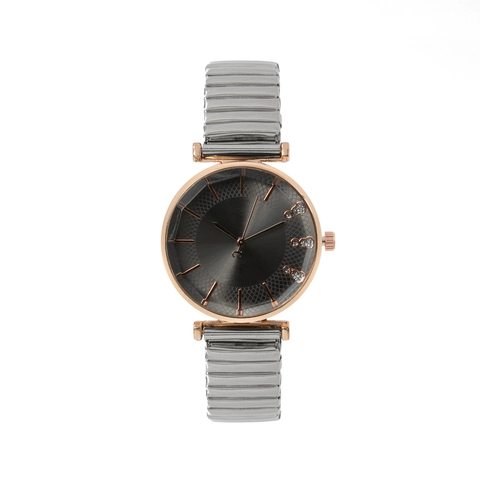 Orologio Al Quarzo Da Donna Cinturino Elastico In Acciaio Inossidabile Quadrante Sunray Strass Moda Casual