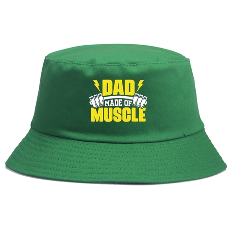 Chapeau Bob en Coton Unisexe Impression de Lettres Dad Made Of Muscle Protection Solaire Pliable Chapeau de Pêcheur pour Hommes Femmes