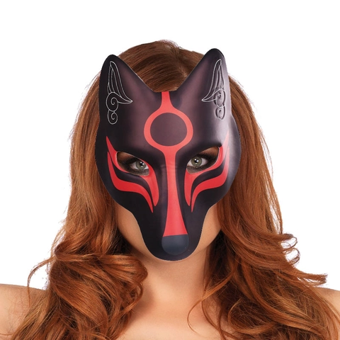 Ιαπωνική Μάσκα Kitsune Αλεπού Για Ενήλικες Cosplay Μασκέ Κοστούμι EVA Ζώο Μισή Μάσκα Προσώπου Για Halloween