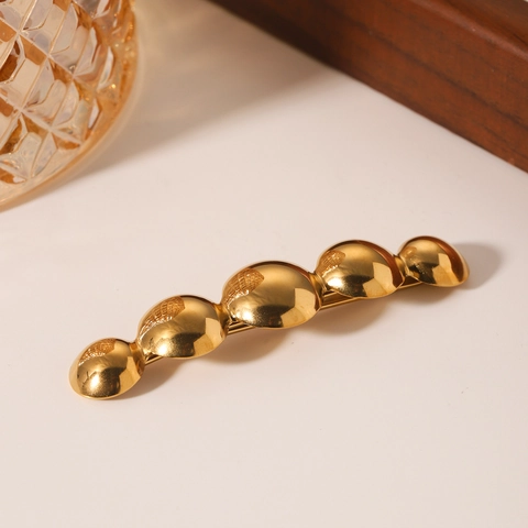 Geometric Half Sphere Hair Clip Stainless Steel Gold Plated Minimalist Bobby Pin Luxury Bangs Side Clip For Women
