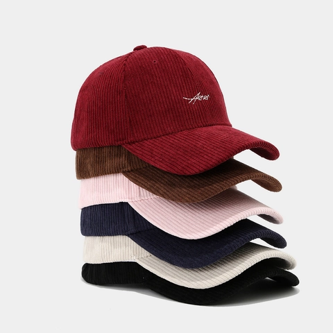 Gorra De Béisbol De Pana Vintage Letra Bordada Ajustable Sombrero Deportivo Informal Para Mujer Hombre