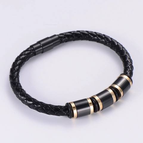 Herren Armband Aus Geflochtenem PU Leder Mit Edelstahl Magnetverschluss Moderner Mode Punk Stil Schmuck