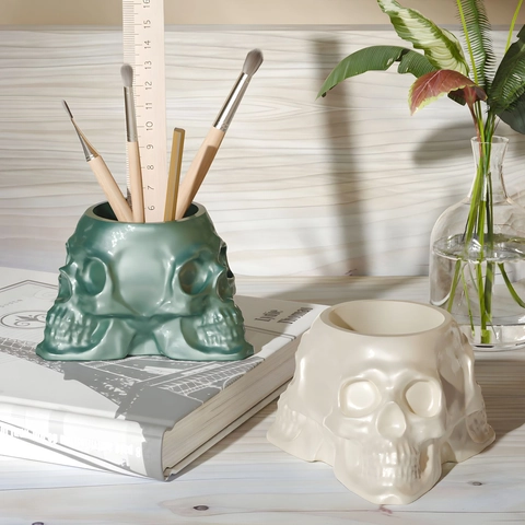 Molde De Silicona Para Cenicero De Calavera DIY Resina Epoxi Cristal Diseño 3D Gótico Almacenamiento De Escritorio