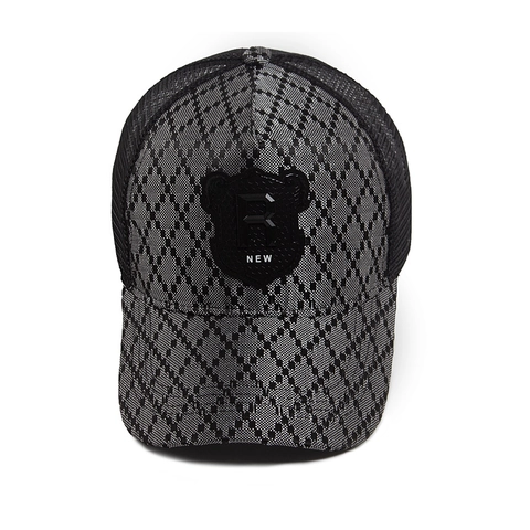 Berretto Da Baseball In Rete Con Trama A Rombi Patch Scudo Lettera R Traspirante Cappello Trucker Per Uomo Donna