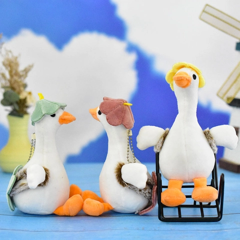 Cute Plush Goose Ostrich Pendant Soft Short Plush Toy Keychain For Bag Decoration Accessory For Keys Women Kids Gift