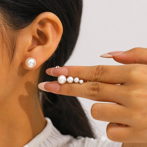 Kunstpareloorknopjes Voor Dames 304 Roestvrij Staal 18K Verguld Waterdicht Hypoallergeen Minimalistische Veelzijdige Sieraden