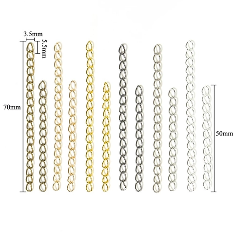 Cadenas De Extensión De Joyas Aleación De Zinc Cadena De Cola Ajustable Para La Fabricación De Collares Y Pulseras DIY Accesorio