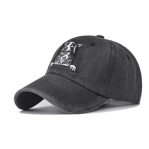 Berretto Da Baseball In Cotone Lavato Ricamato Cane Gatto Motivo Animale Regolabile Vintage Distressed Cappello Da Sole Unisex