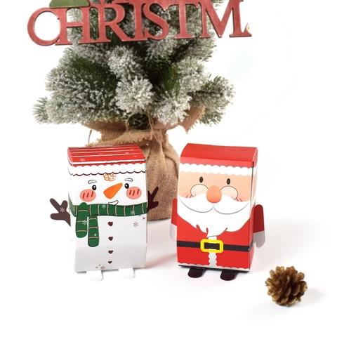 Kerstcadeauzakje Stereoscopische Kerstman Sneeuwman Snoepdozen Papier Karton Feestartikelen Schattige Cartoon Decoratief