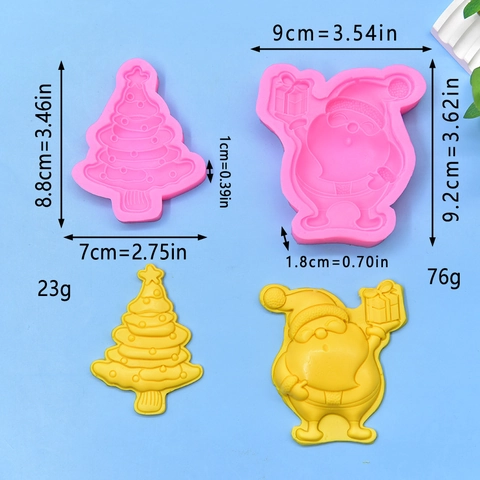 Weihnachtsbaum Weihnachtsmann Silikonform Für DIY Tortendeko Fondant Kerze Seife Festliches Basteln