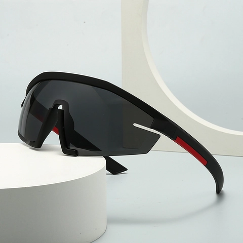 Oversized Sport Sunglasses Monolens Wrap Around Cycling Eyewear UV400 Protection Plastic Frame For Men Women