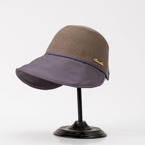 Women Wide Brim Sun Hat Straw Woven Breathable Summer Beach Fisherman Cap With Metal Decor Elegant Foldable
